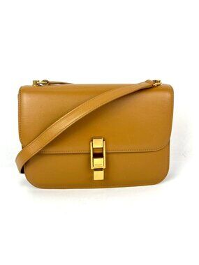 Saint Laurent Smooth Calfskin Le Carre Brown Shoulder Bag